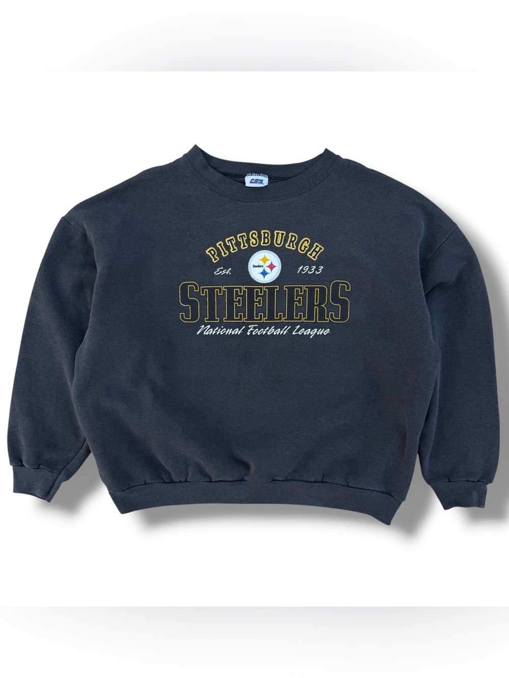 Vintage 90s Pittsburgh Steelers Sweatshirt Black Size XXL Boxy Fit CSA NFL